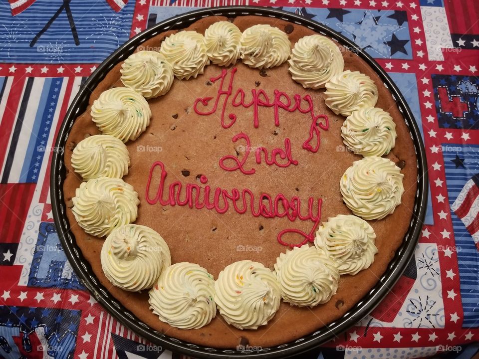 2nd anniversary cookie cake