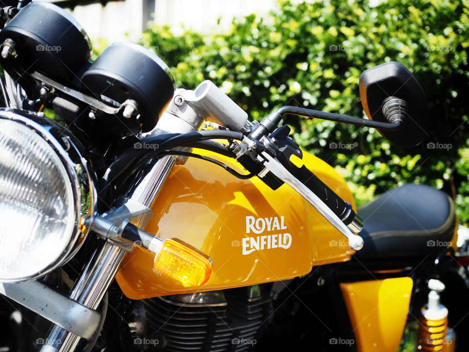 Yellow Royal Enfield Motorcycle 