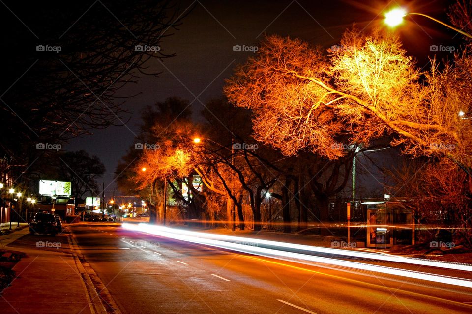 Quiet street at night