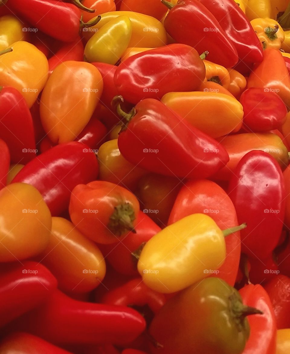 Colorful and sweet peppers from a local market in Arizona.
