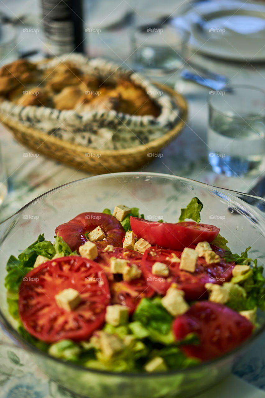 Ensalada de tomate y queso