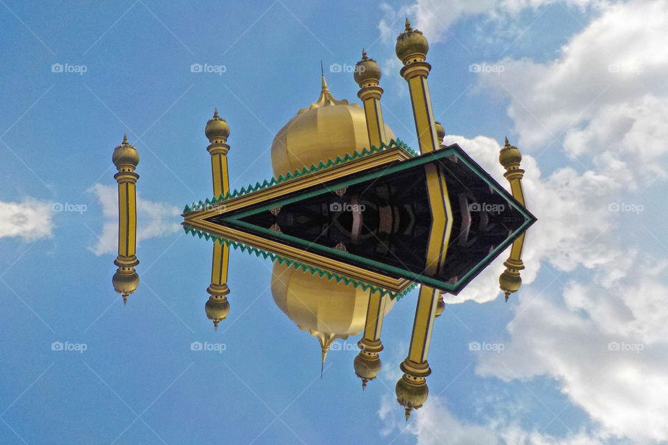 the reflection of beauty mosque in central java,  Indonesia