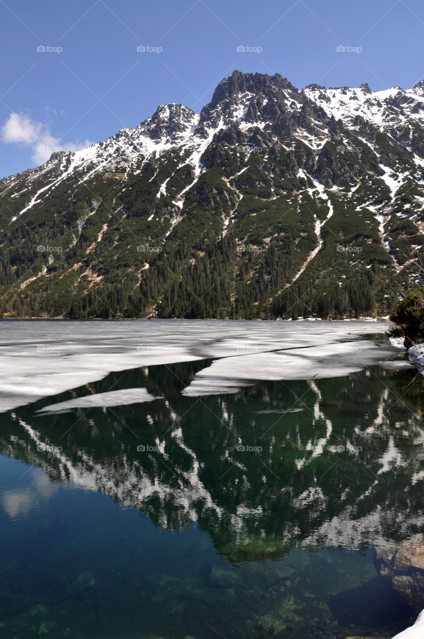 reflections in the lake in Poland