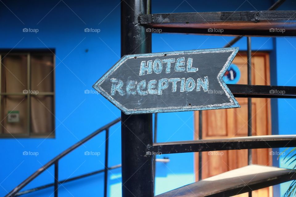 Hotel Reception Sign