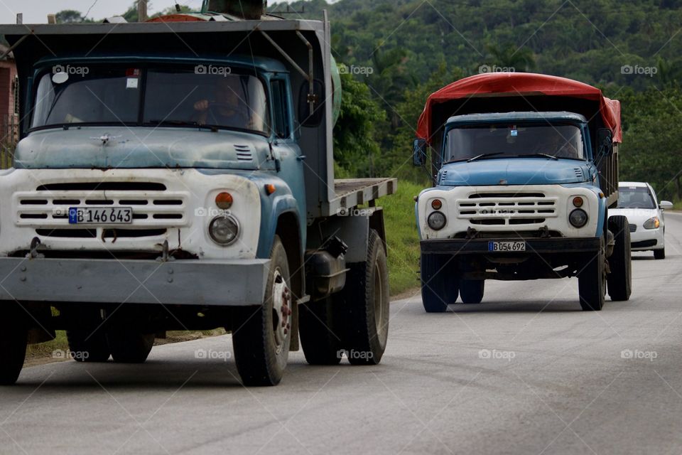 Old Zil Russian Trucks In Cuba