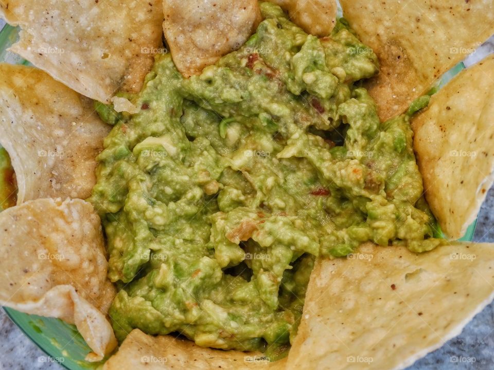 Homemade traditional guacamole