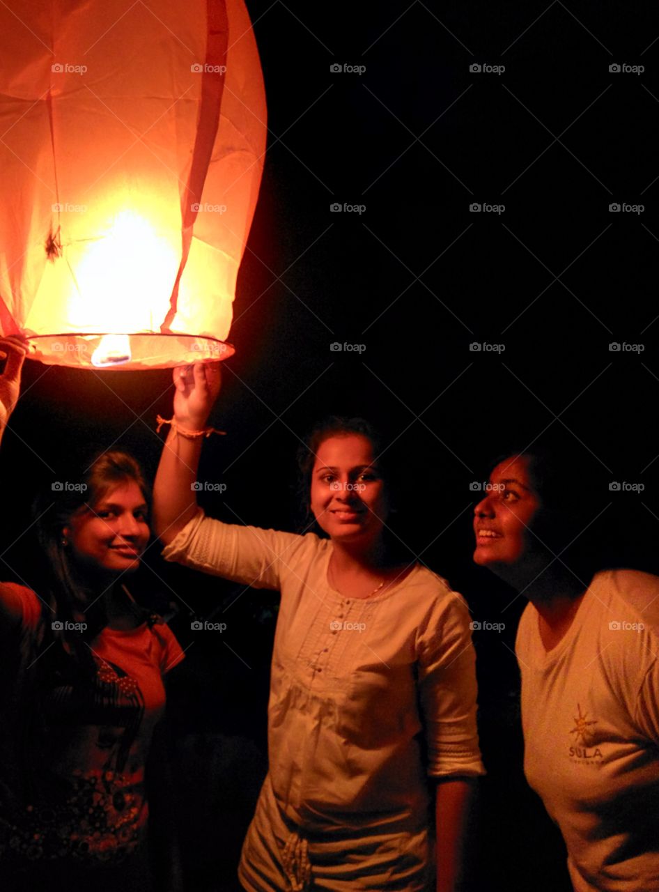 sky lantern days with friends to welcome new year