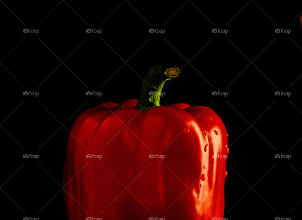 red pepper, bright frame, red and black