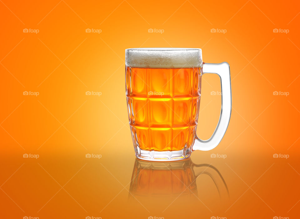 Close-up of a beer glass