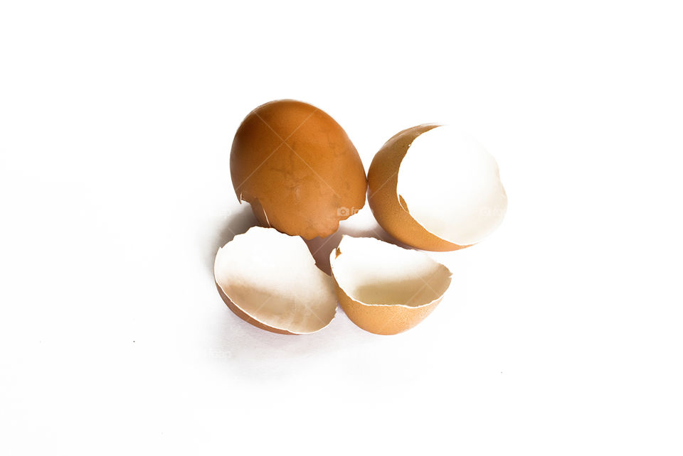 Crash eggshell isolated on white background