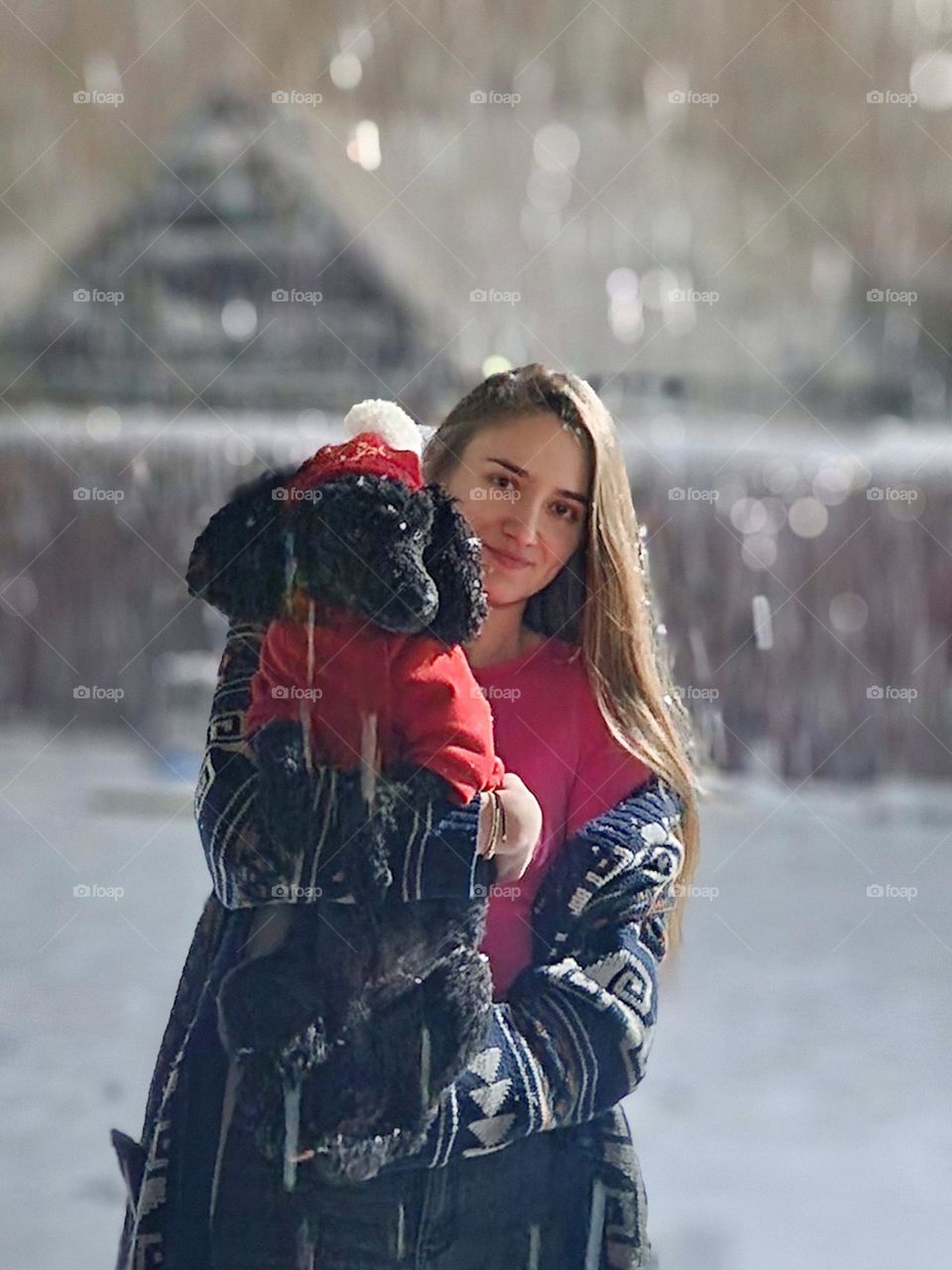 pretty girl with her dog