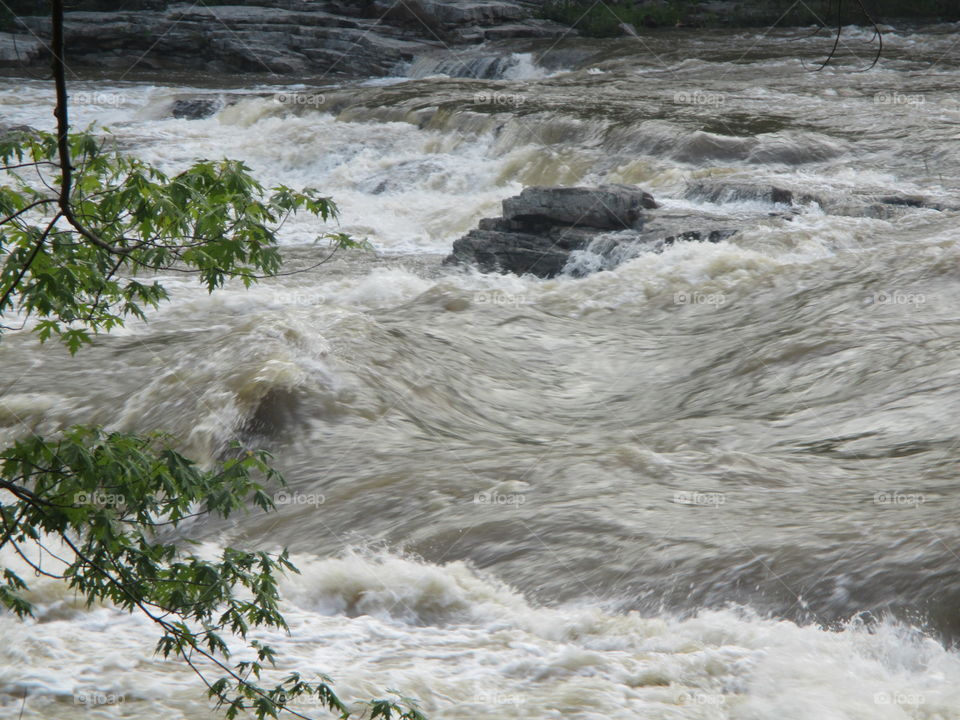 rapids with flooded waters