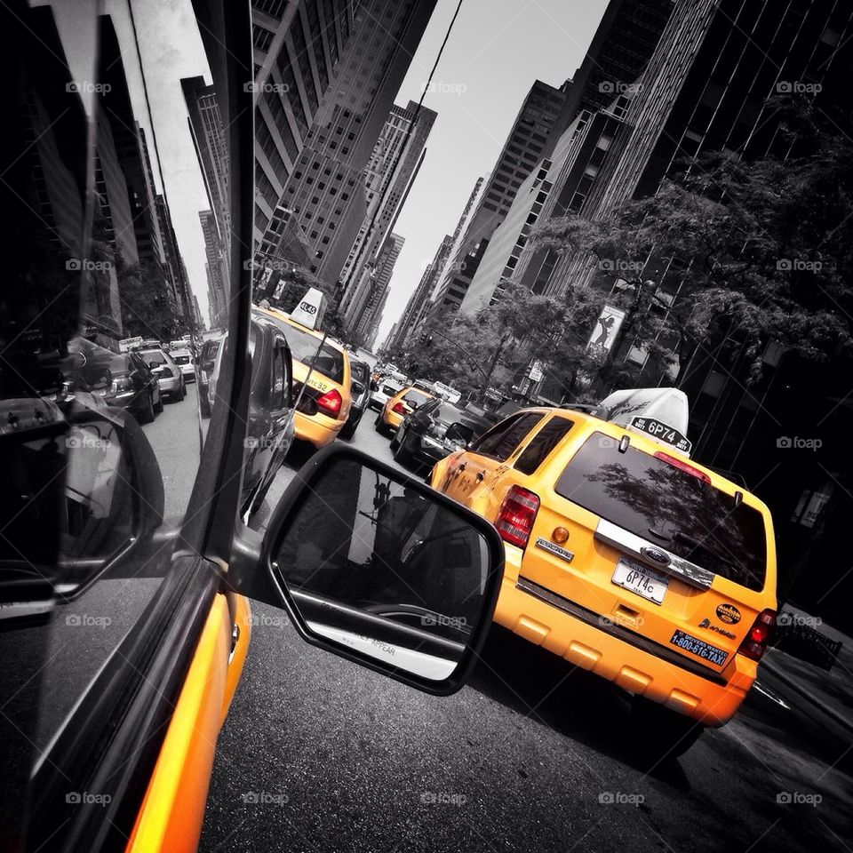 New York Cabs in traffic