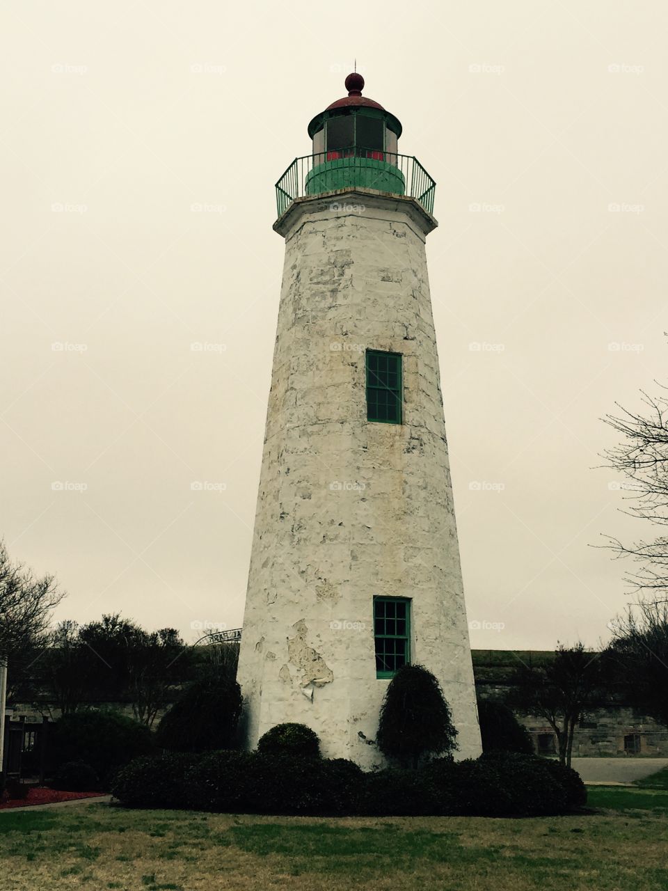 Lighthouse at Old Point Comfort. Old Point Comfort Lighthouse at Fort Monroe 