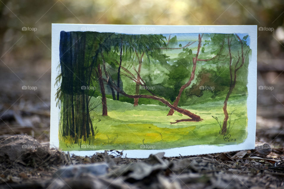 Landscape, in greens as the dominating colour.