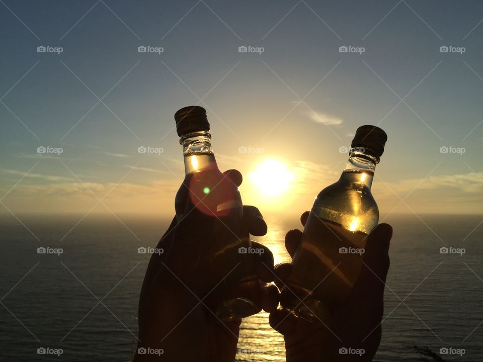 Cheers at sunset. Cheers at sunset