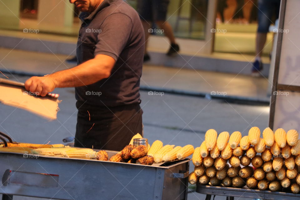 Corn grilling on the street 