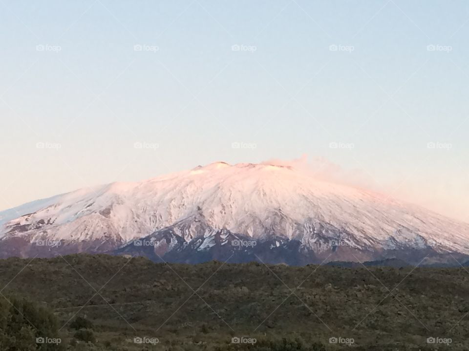 Volcano during winter