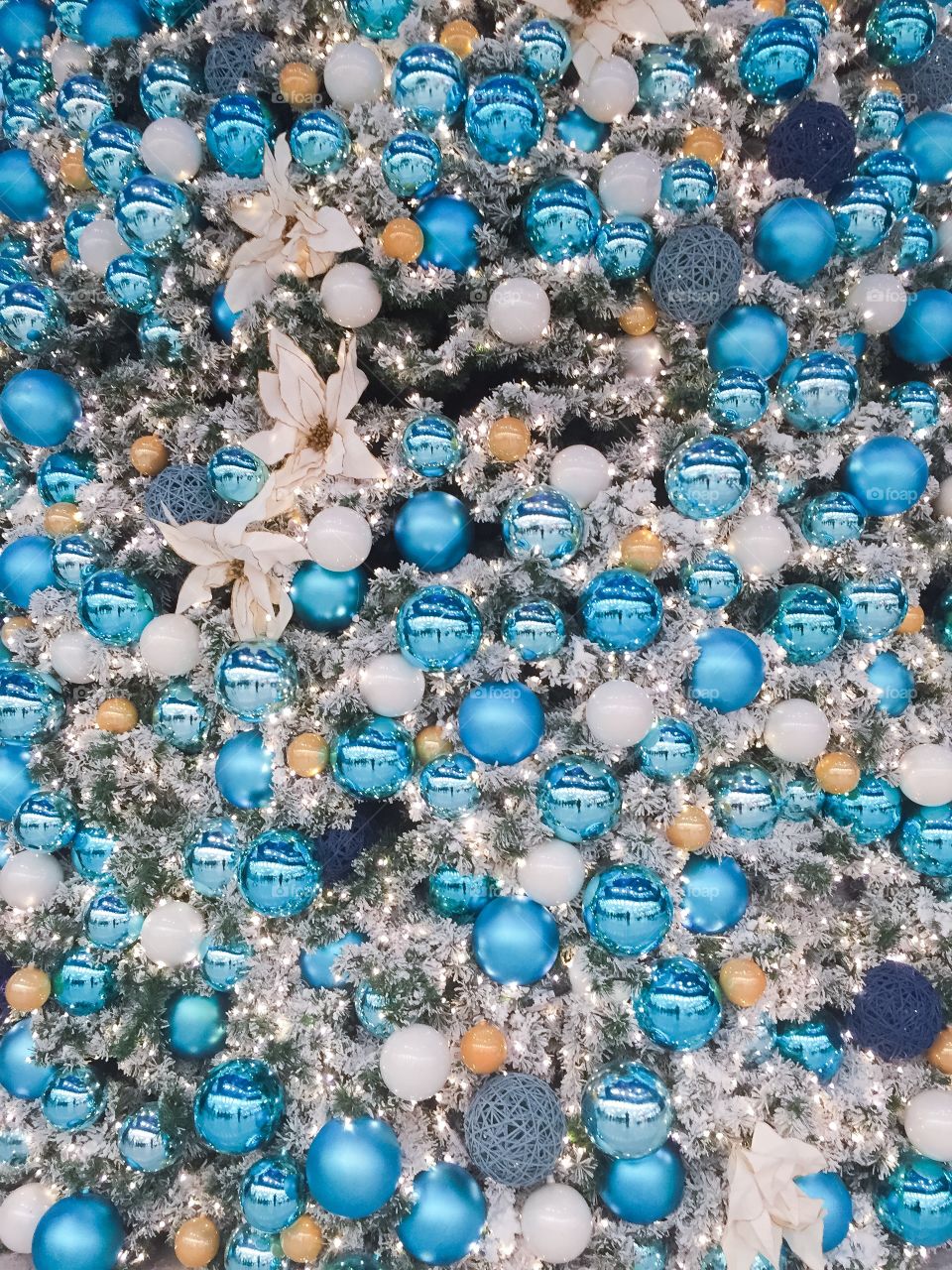 A huge Christmas tree covered with ornaments at the mall Emporia in Malmö, Sweden.