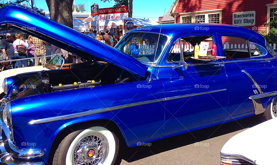 Car hop. Antique cars at the state fair 
