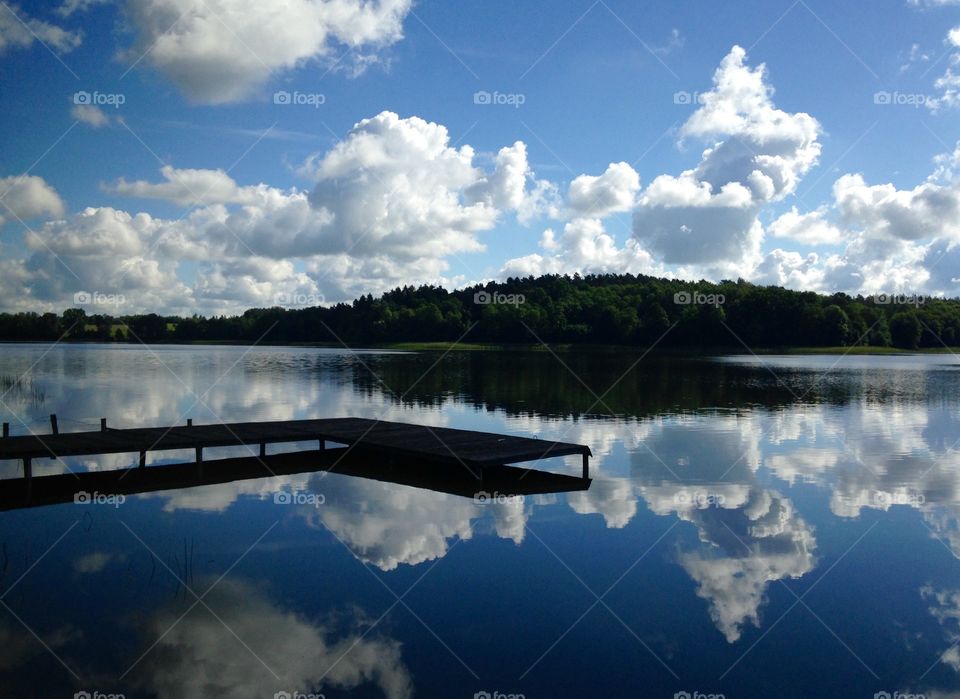 Beautiful morning at the lake in Poland 