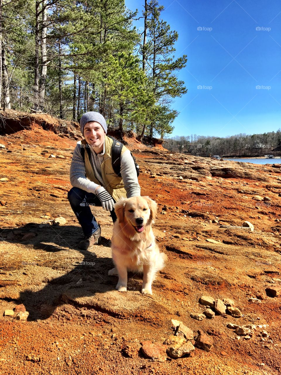 Smiling man with his dog