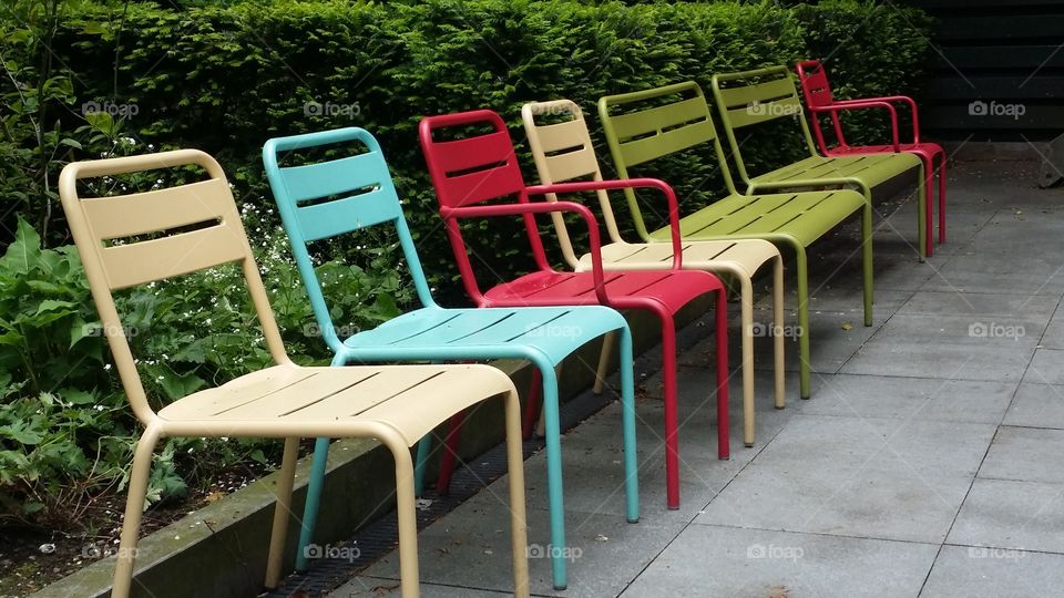 Multi colored chairs
