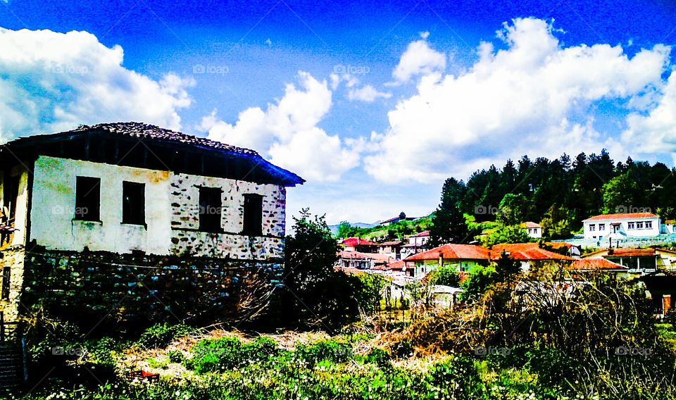Old house in a village in Northern Greece