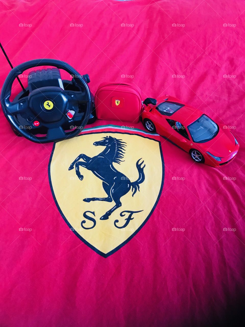 Ferrari toy car and stuff 