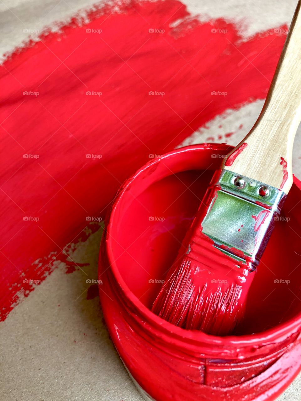 Red Paint with Brush