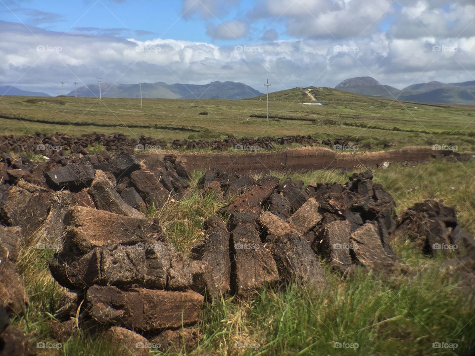 Peat turfs and mountains 
