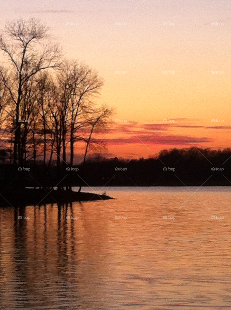 sunset lake reflection by MikeRattet