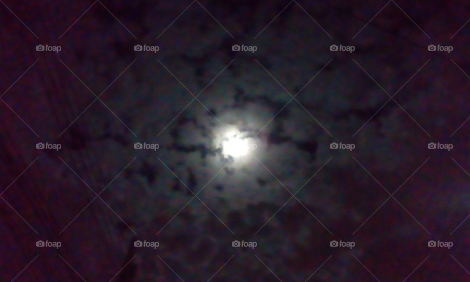 Moon in rainclouds