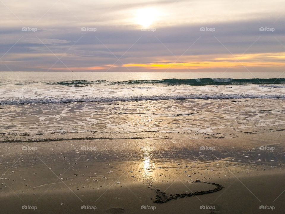 Heart shape on sand