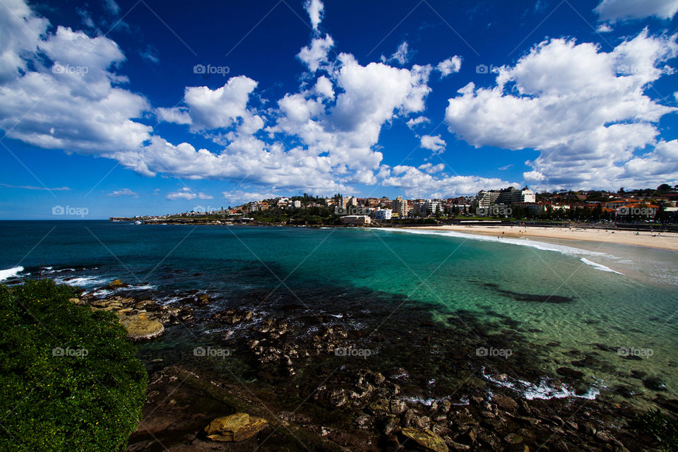 Coogee beach in Sydney. Coogee beach on sunny day