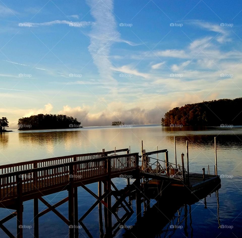 fog bank on lake