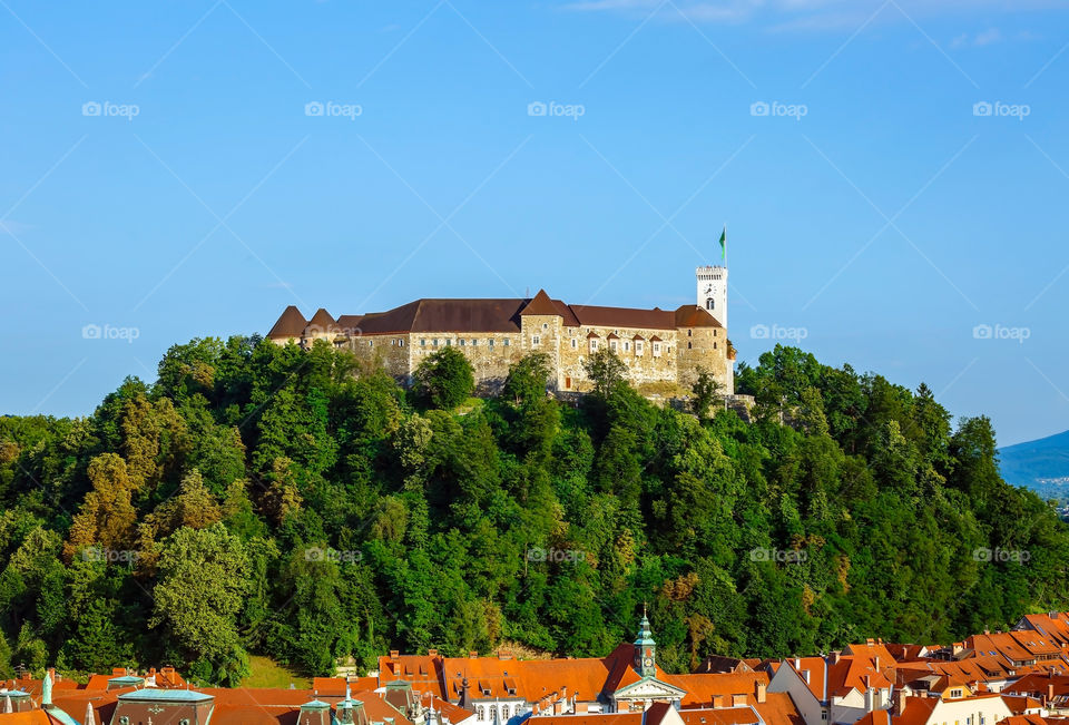 Ljubljana castle on hill 