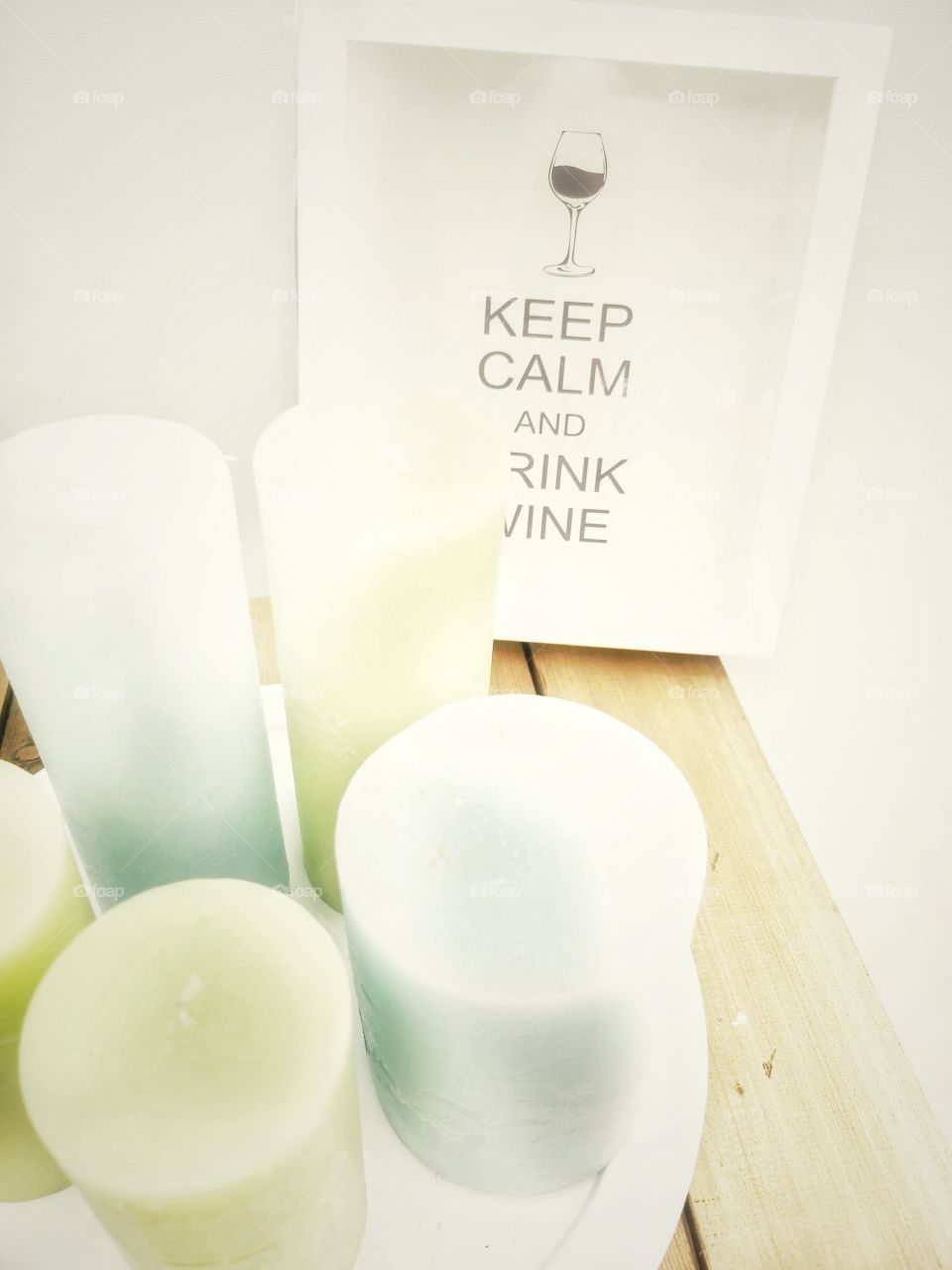 Summer color fresh day candle white vanilla logo slogan picture view table day part