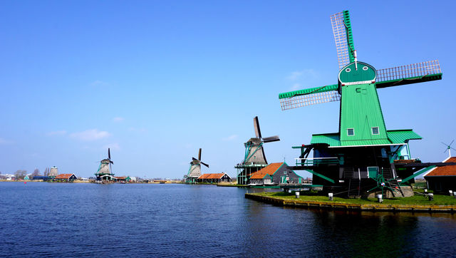 Scenic of windmills