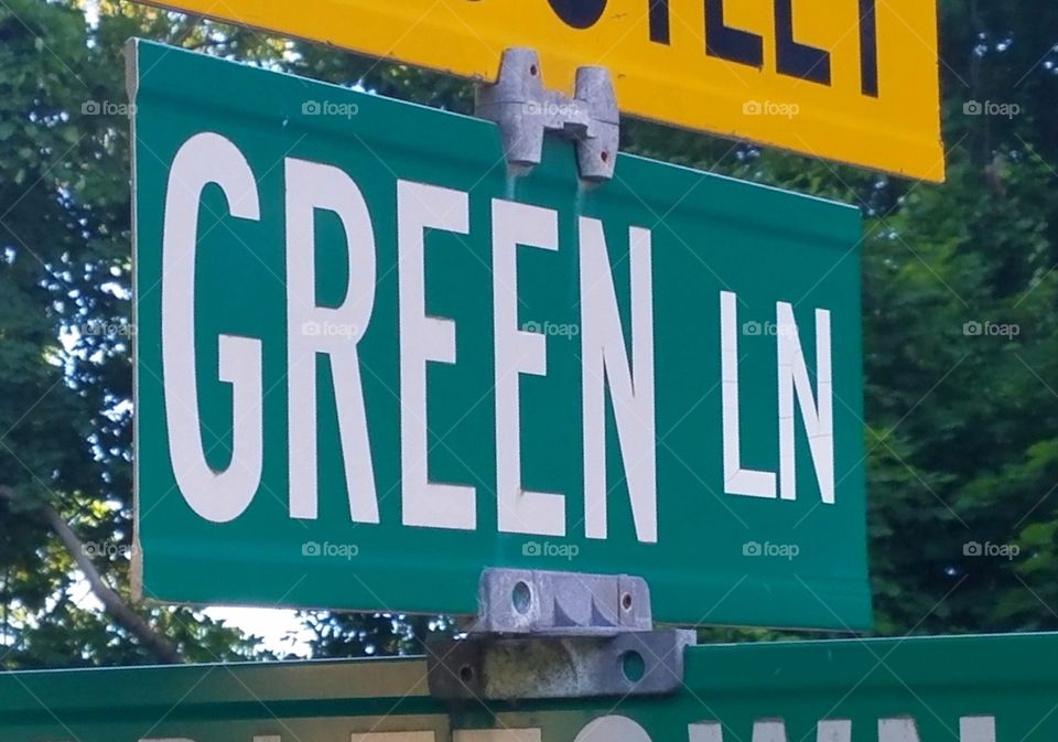 Green Lane street sign