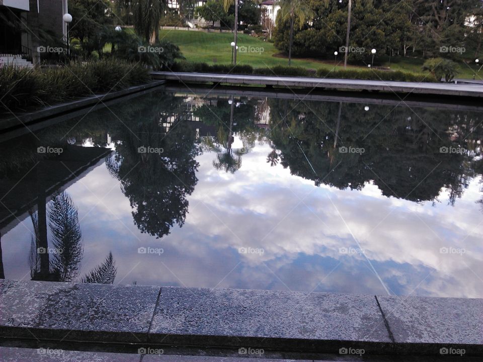 reflection. reflection in the fountain