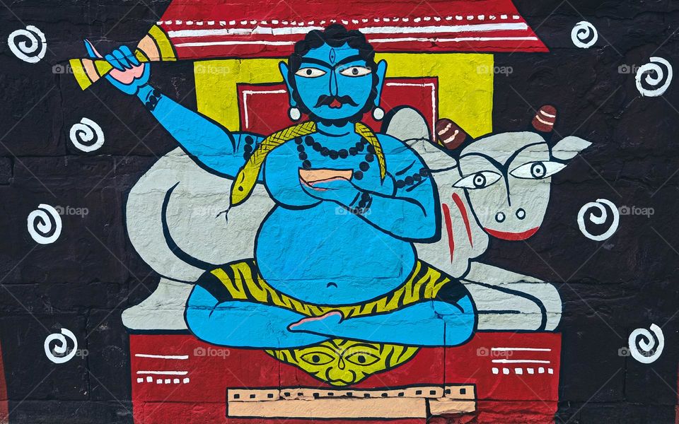 lord shiva street art varanasi india