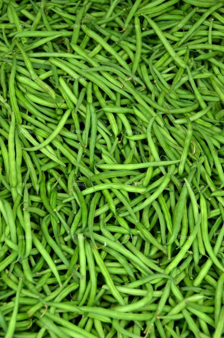 Green beans at the market in Antwerp.