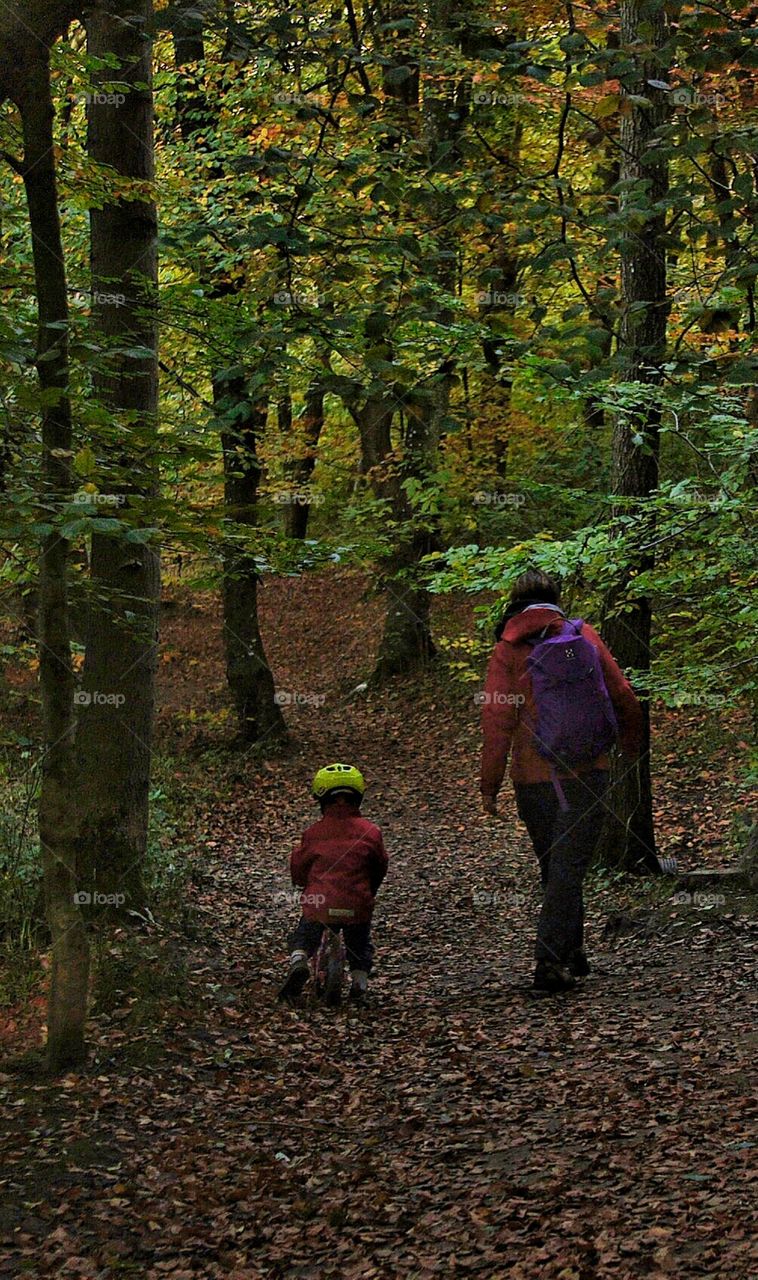 Out & about mother & son