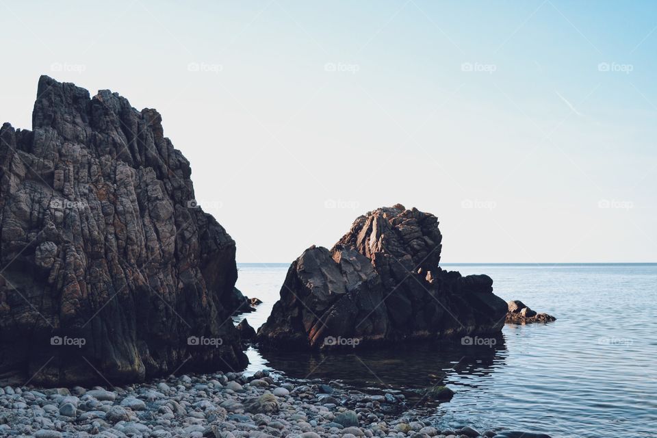 Water, No Person, Seashore, Rock, Sea