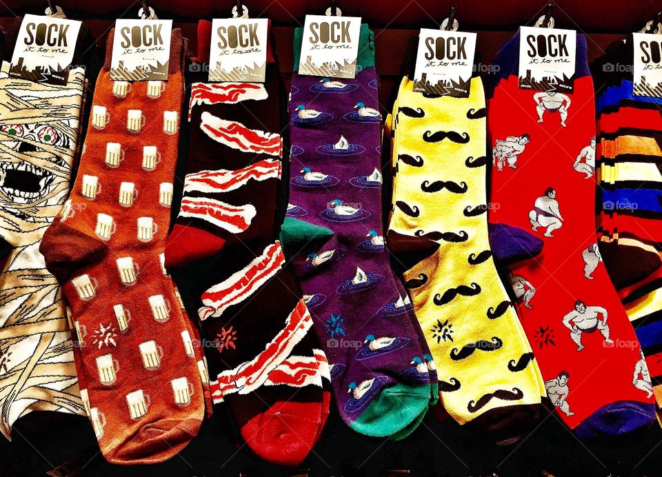 Variety of Socks. Market in Manhattan 