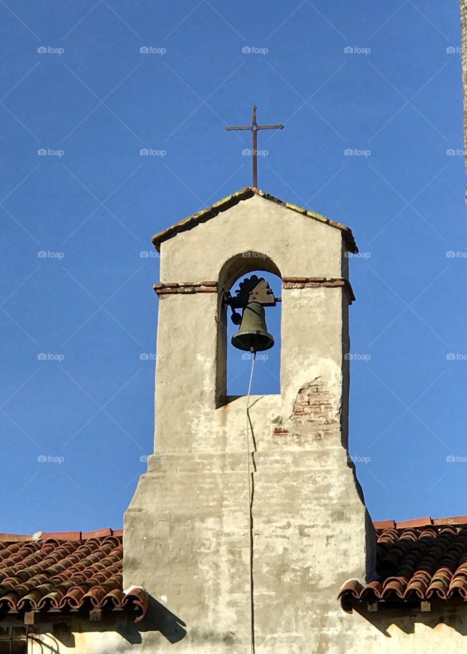 Old cross and bell