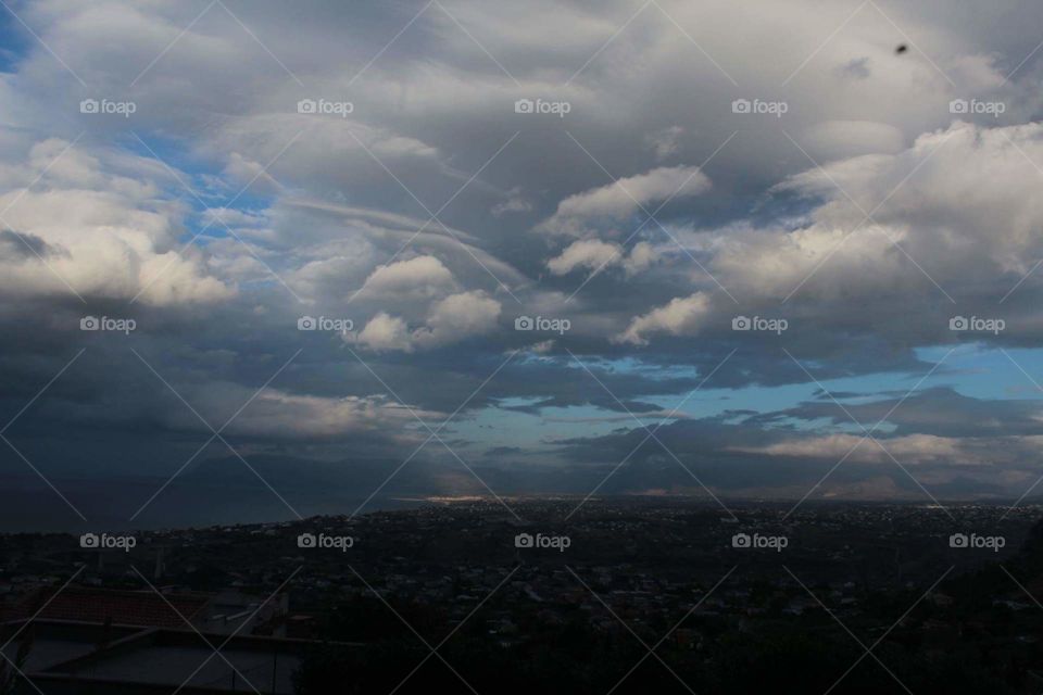 il cielo un giorno d'Ottobre in Sicilia