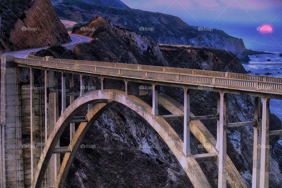 Bixby Bridge near Monterey, California. One of the most photographed bridges in California. 