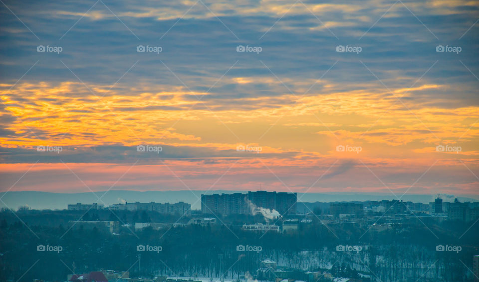 Nature landscape during sunset